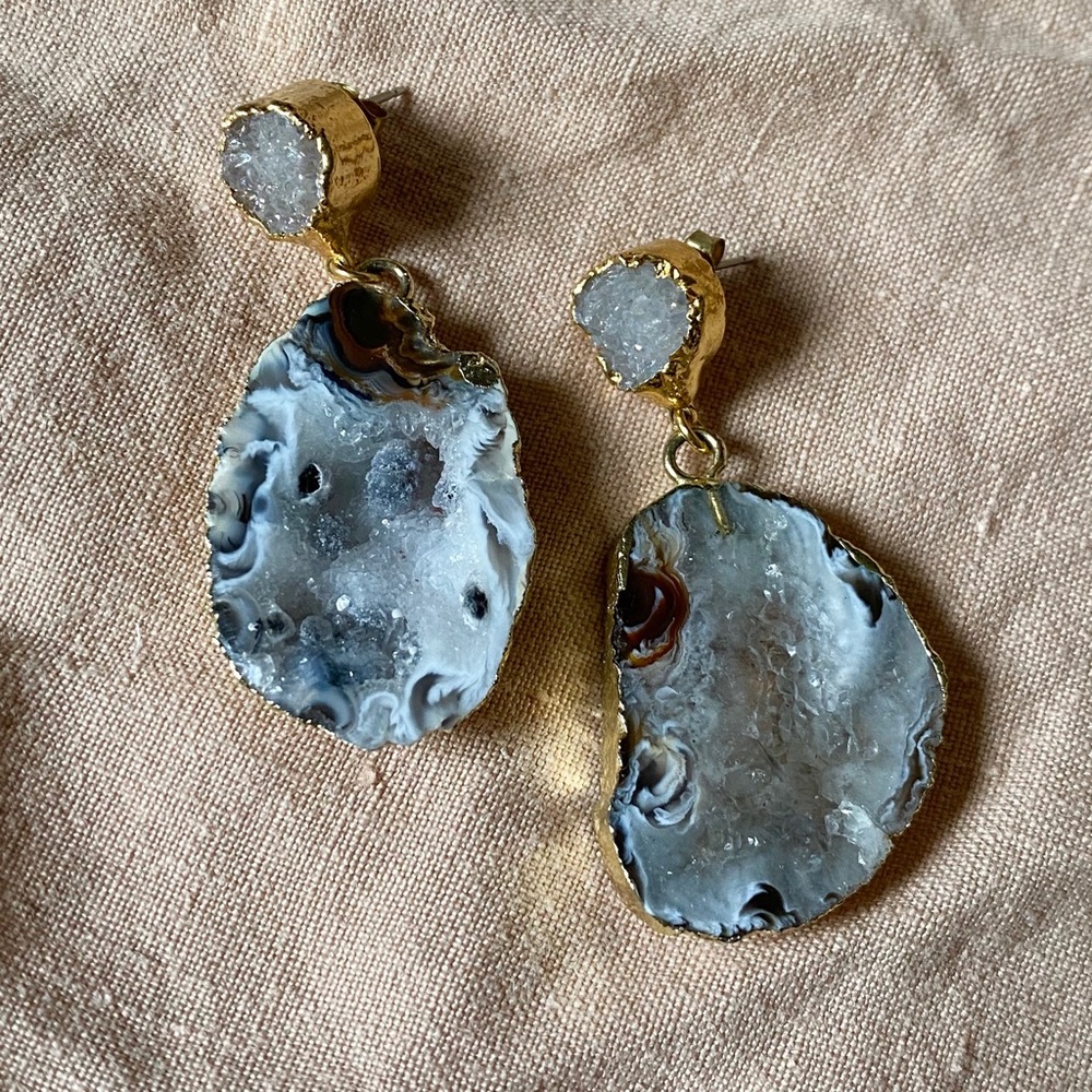 Geode gold plated earrings